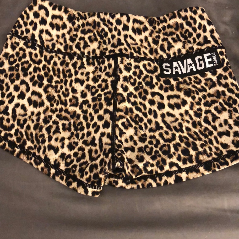 Savage Barbell cheetah shorts